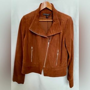 Tailored Suede Moto Jacket Size M White House Black Market